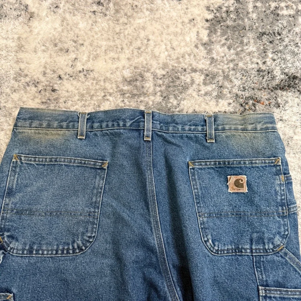 Carhartt B236 DBT Flannel Lined Carpenter Jeans Mens‎ 40x32 Blue Denim Dungaree
